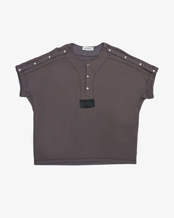 Kiko Kostadinov_Kiko Kostadinov - Men's Sargo Short Sleeve Henley - (Charcoal)_TEES