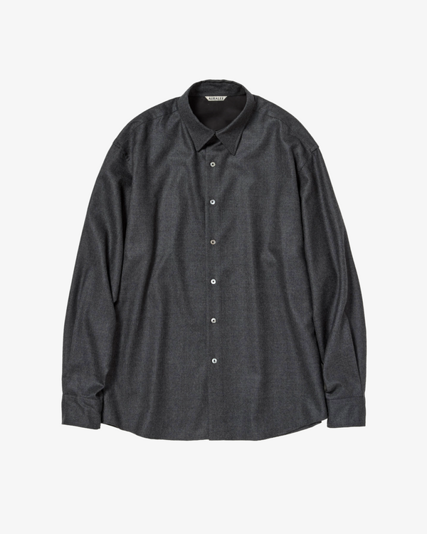 AURALEE - Men's Super Light Wool Shirt - (Charcoal)