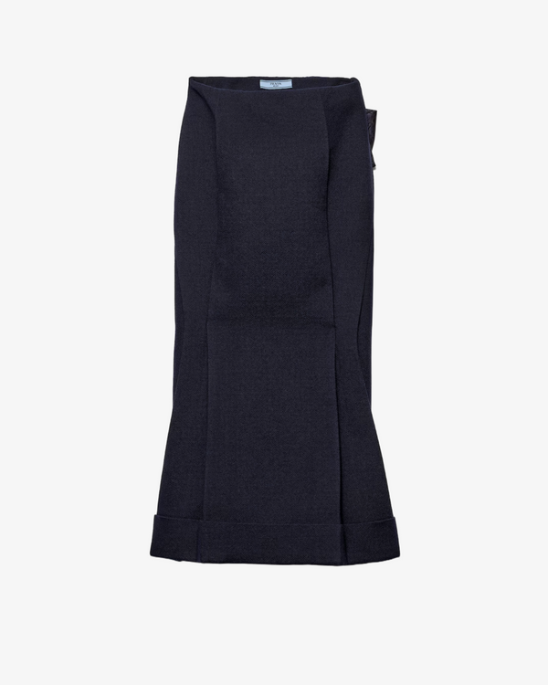 Prada - Women's Wool And Jacquard Skirt - (Navyf0008)