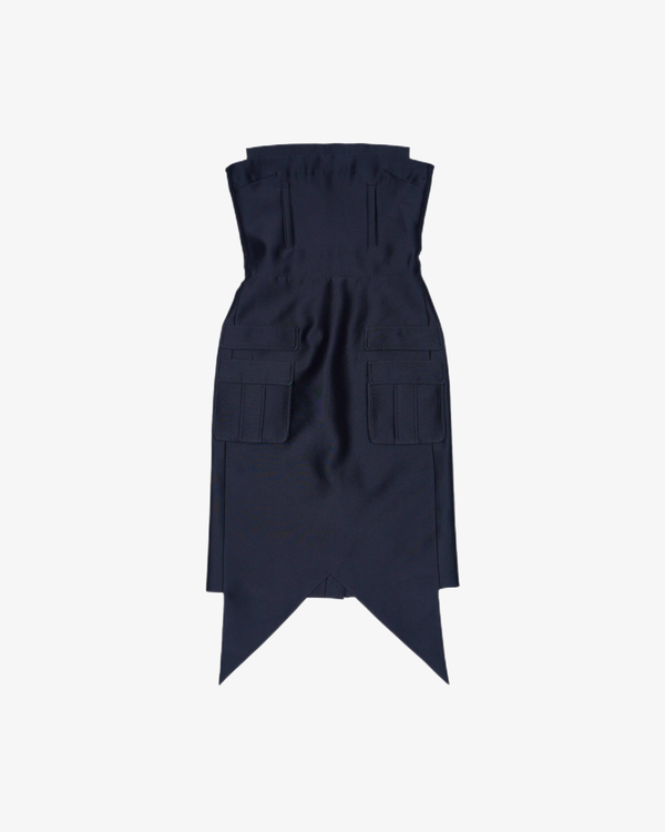 SHUSHU/TONG - Women's Triangular Hem Strapless Dress - (Black Ba100)