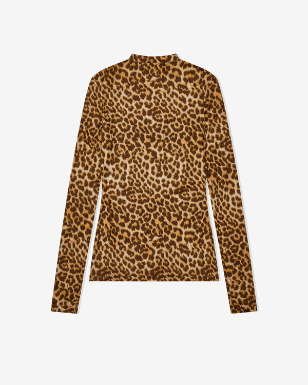 Duran Lantink_Duran Lantink - Women's Printed Jersey Leopard Print Top - (Brown0036)_SHIRTS