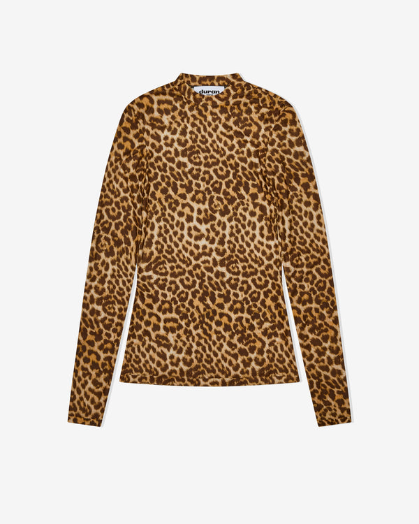 Duran Lantink - Women's Printed Jersey Leopard Print Top - (Brown0036)