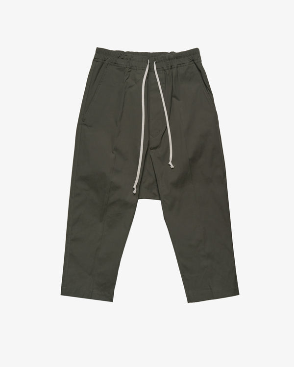 Rick Owens - Men's Cropped Pantaloni Drawstring  - (Dark Green25)