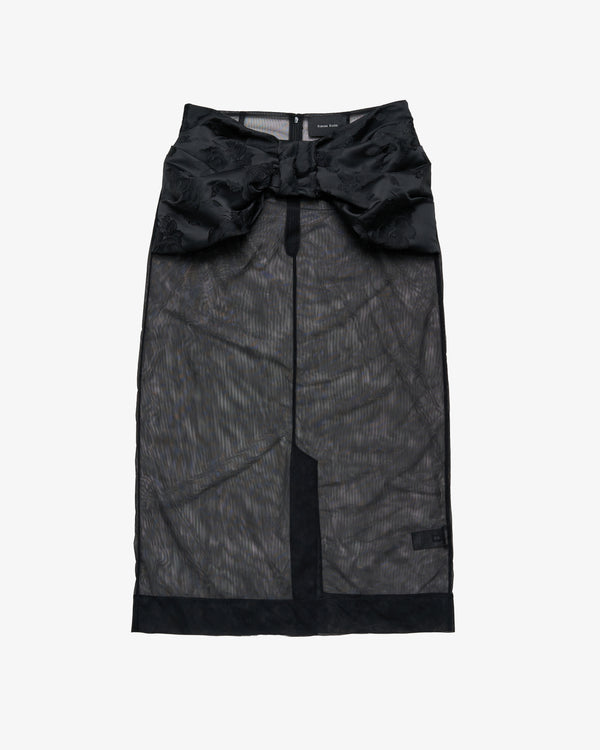SIMONE ROCHA - Women's Sheer Brocade Bow Waist Pencil Skirt - (Black)