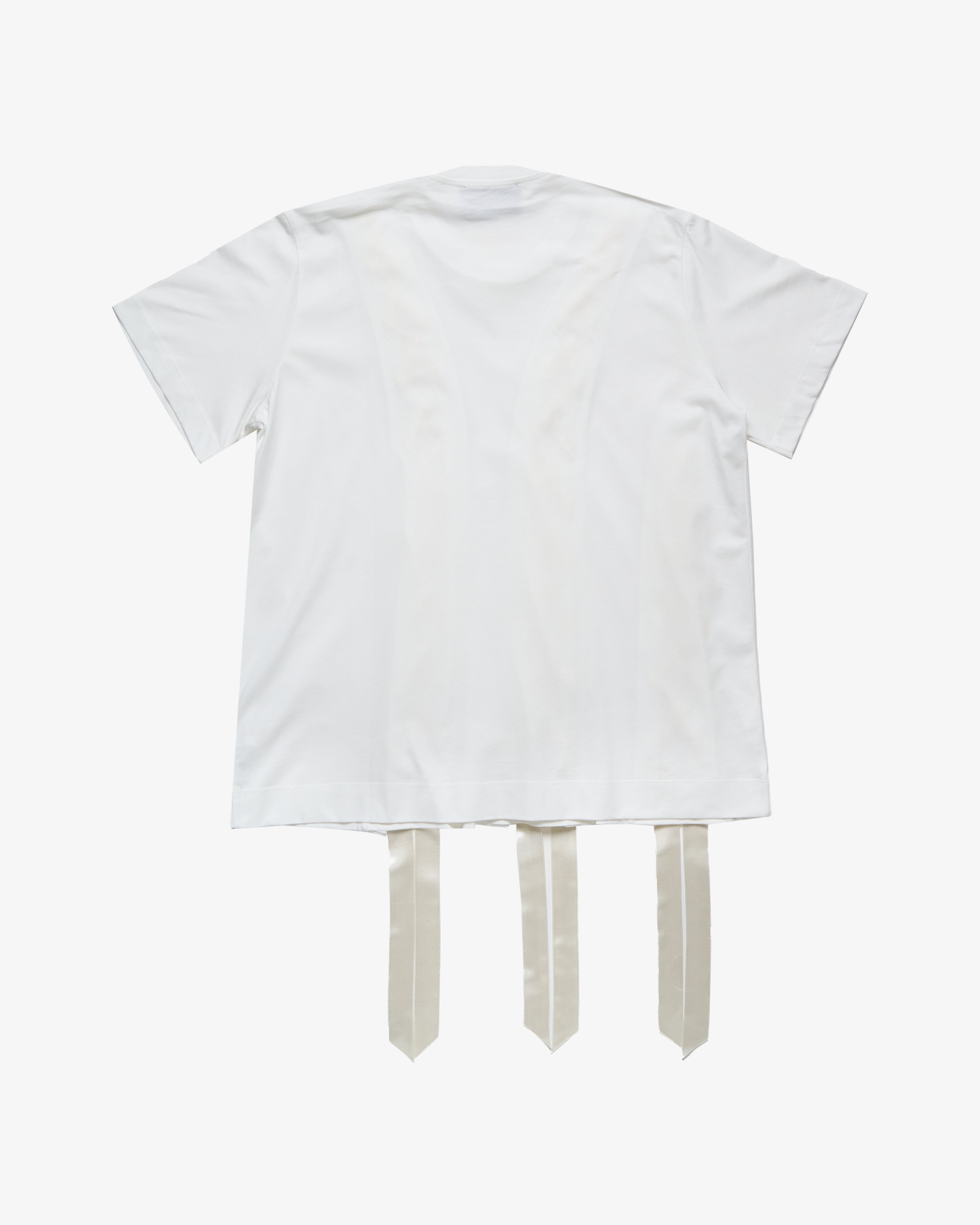 SIMONE ROCHA: Women's Unraveling Ribbon T-Shirt (White) | DSMS E-SHOP