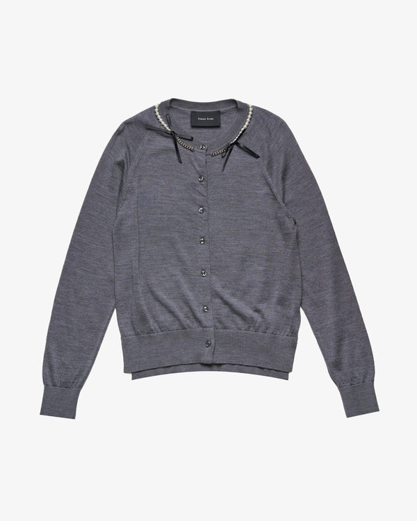 SIMONE ROCHA - Women's Classic Long Sleeve Cardigan - (Charcoal)