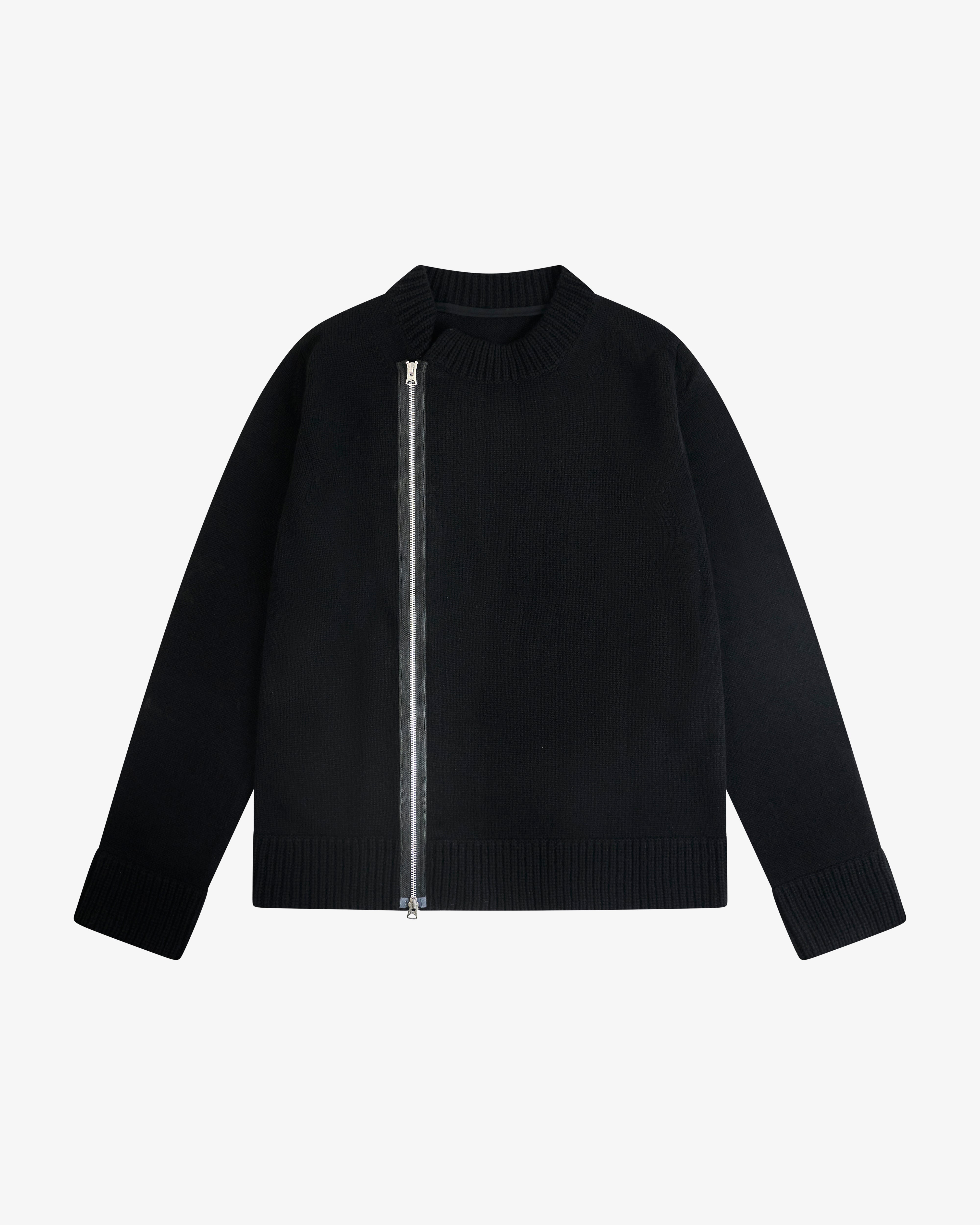 SACAI: Men's Wool Knit Blouson (Black001) | DSMS E-SHOP