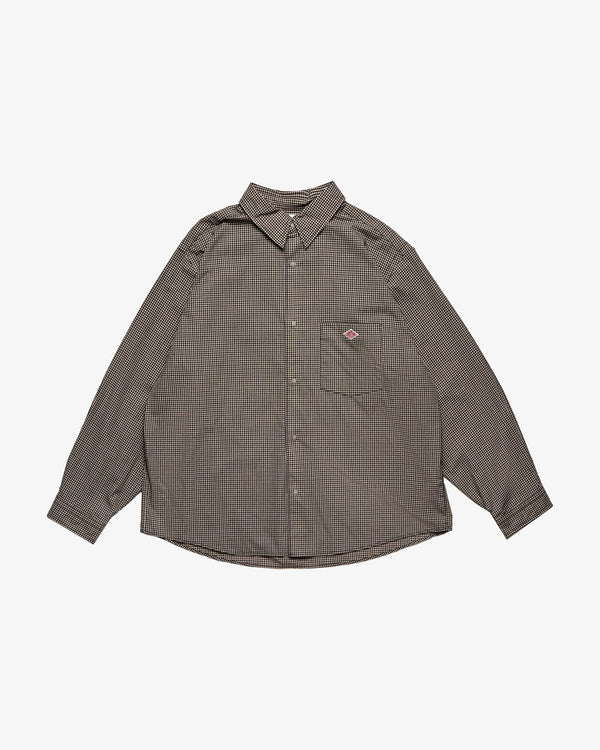 DANTON - Men's Dot Button Regular Collar Shirt - (Checks)