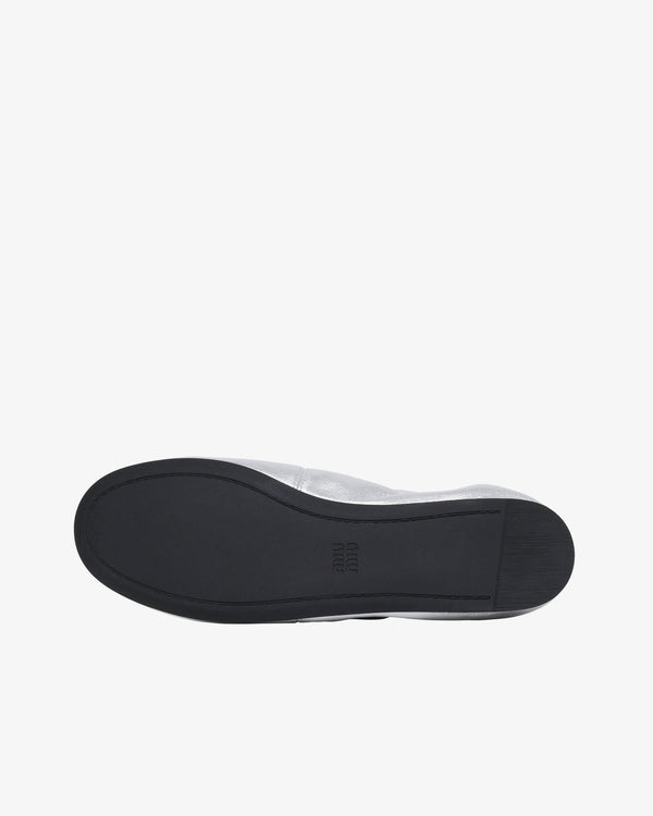 Miu Miu_MIU MIU - Women's Modore Ballerina - (Silver)_FLAT SHOES