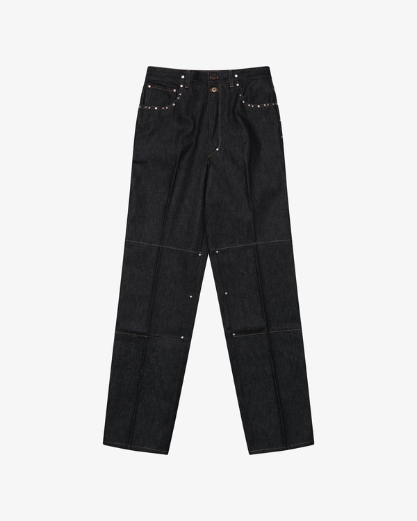 Lemaire - Women's High Waisted Straight Pants With Studs - (Denim)