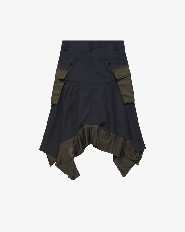 Sacai_SACAI - Women's Suiting X Nylon Twill Skirt - (Greyish Brown)_SKIRTS