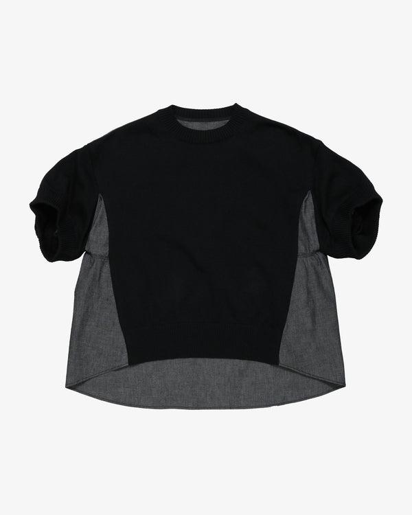 SACAI - Women's Denim X Knit Pullover - (Black)