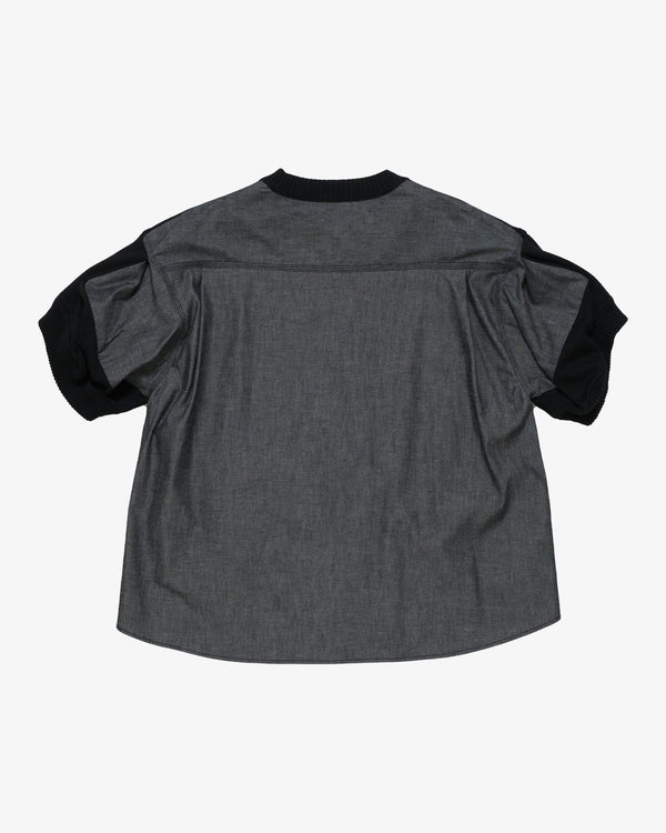 Sacai_SACAI - Women's Denim X Knit Pullover - (Black)_KNIT TOPS