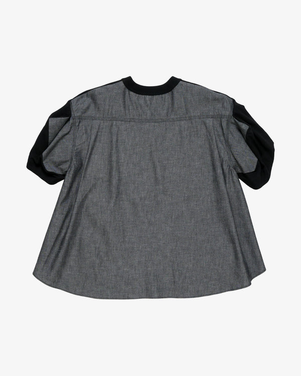Sacai_SACAI - Women's Light Weight Denim X Cotton Jersey T-Shirt - (Black)_TEES