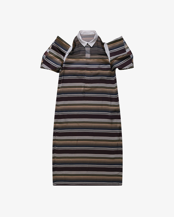 SACAI - Women's Horizontal Stripe Dress - (Brown)