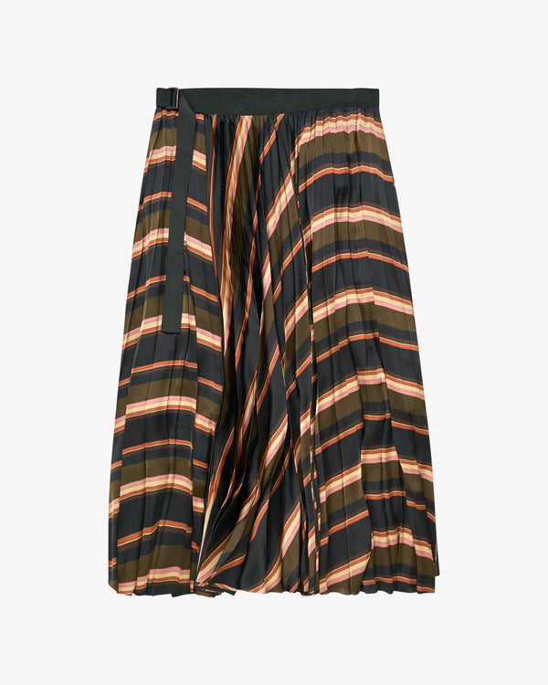 SACAI - Women's Horizontal Stripe Skirt - (Khaki)