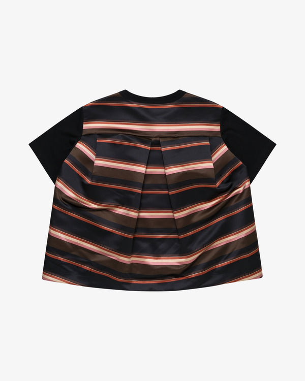 SACAI - Women's Horizontal Stripe T-Shirt - (Khaki)