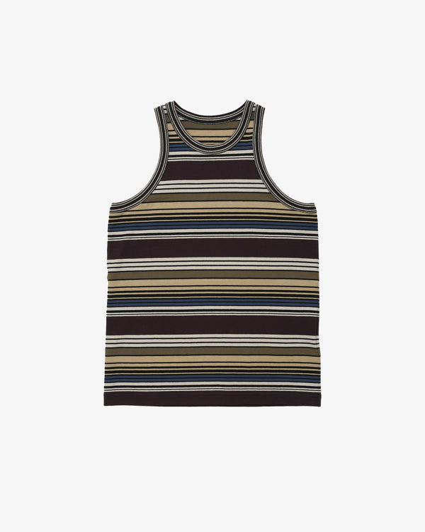 SACAI - Women's Horizontal Stripe Tank Top - (Brown)