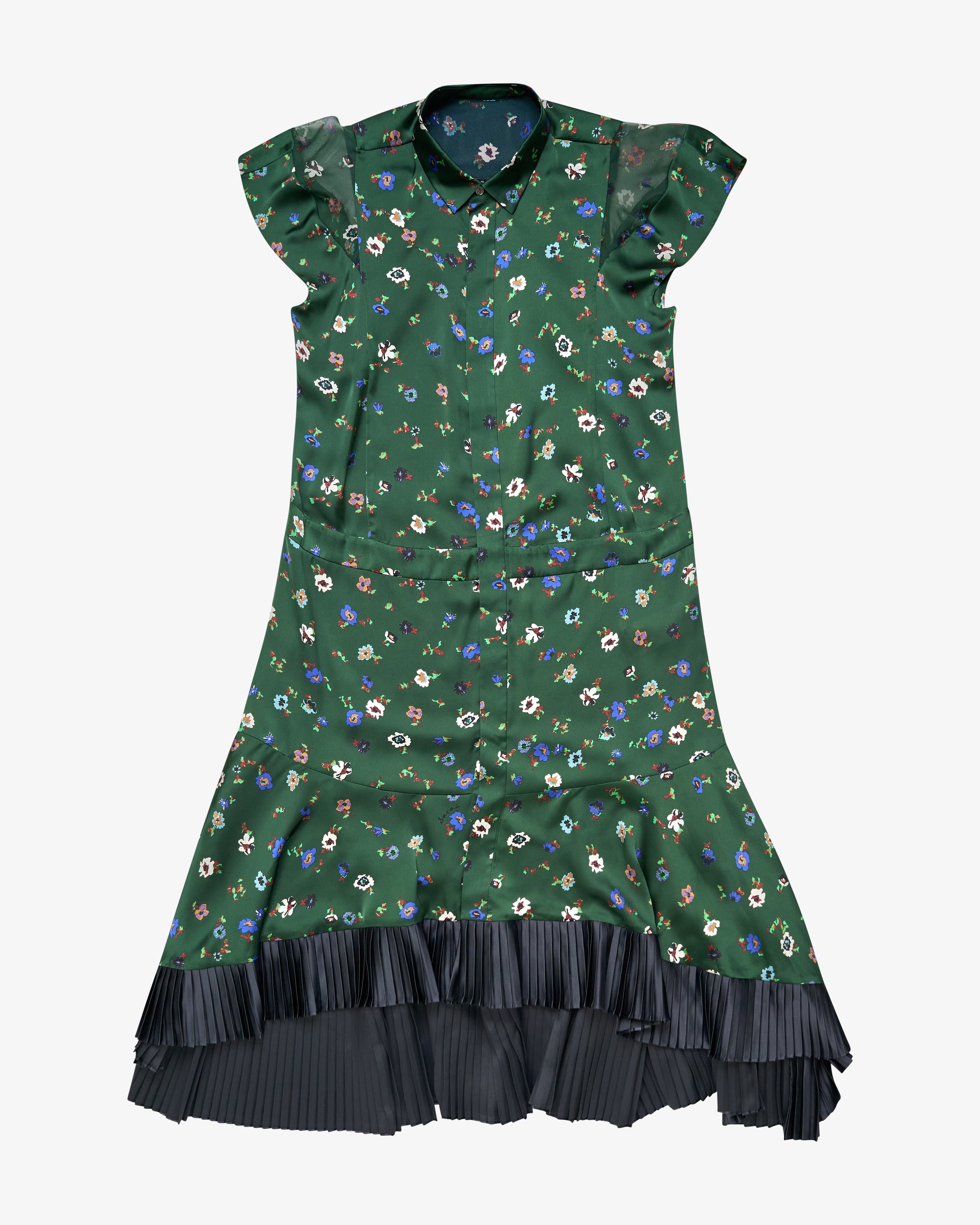 SACAI - Women's Floral Print Dress - (Green) SACAI - Women's Floral Print Dress - (Green)