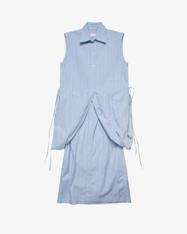 LITKOVSKA - Women's Asymmetric Layered Shirt Dress - (Blue)