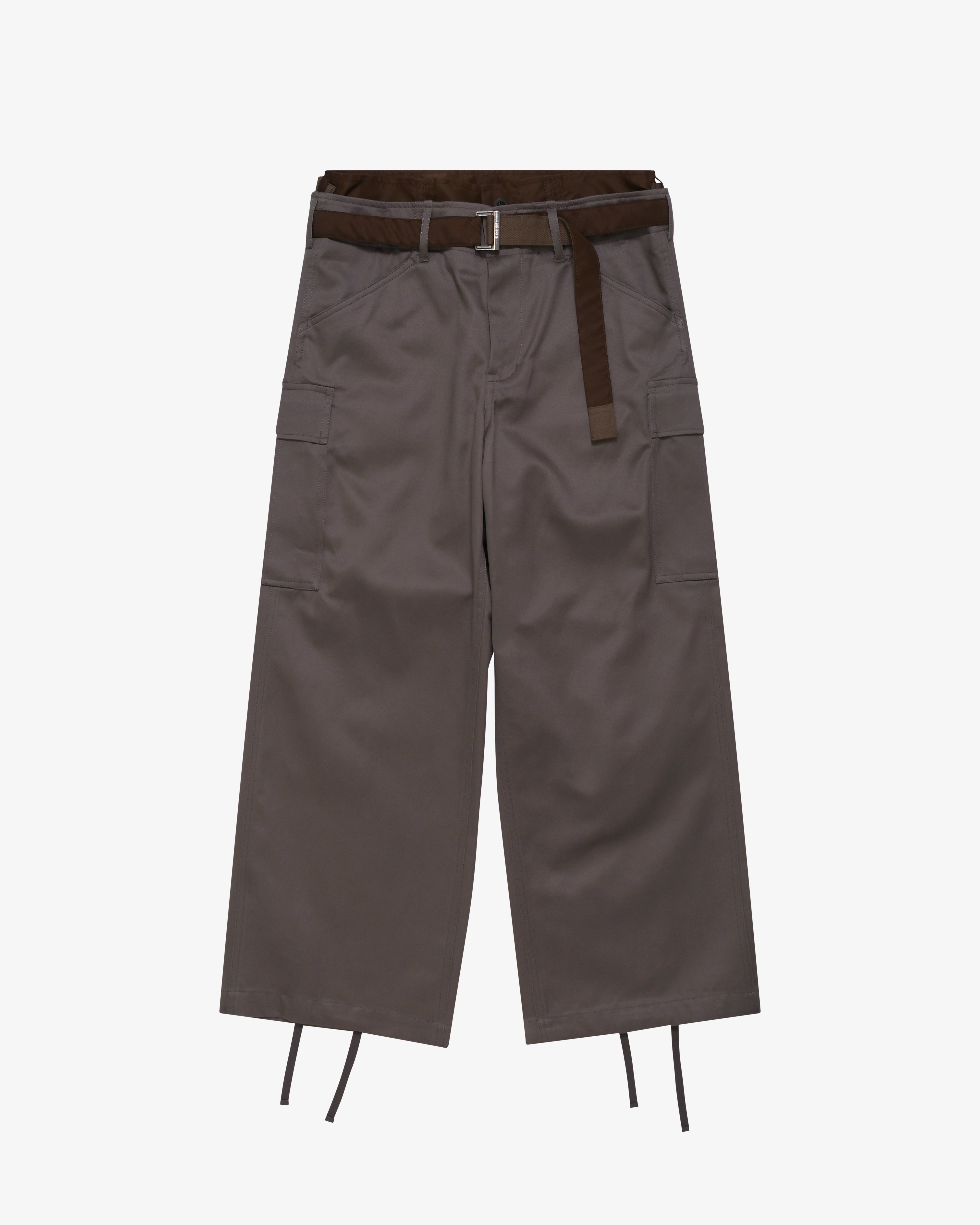 SACAI: Men's Cotton Chino X Nylon Twill Pants (Grey) | DSMS E-SHOP