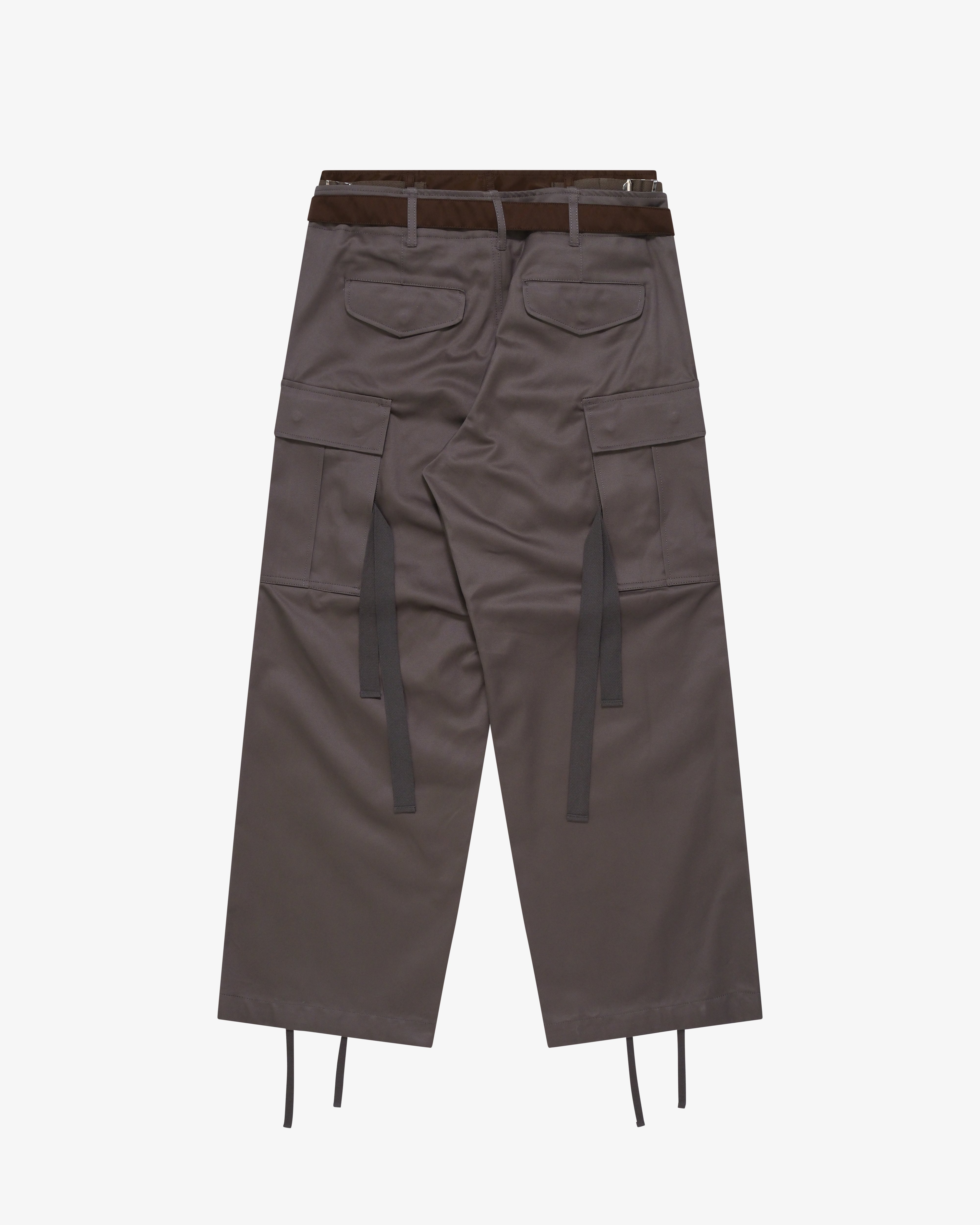 SACAI: Men's Cotton Chino X Nylon Twill Pants (Grey) | DSMS E-SHOP