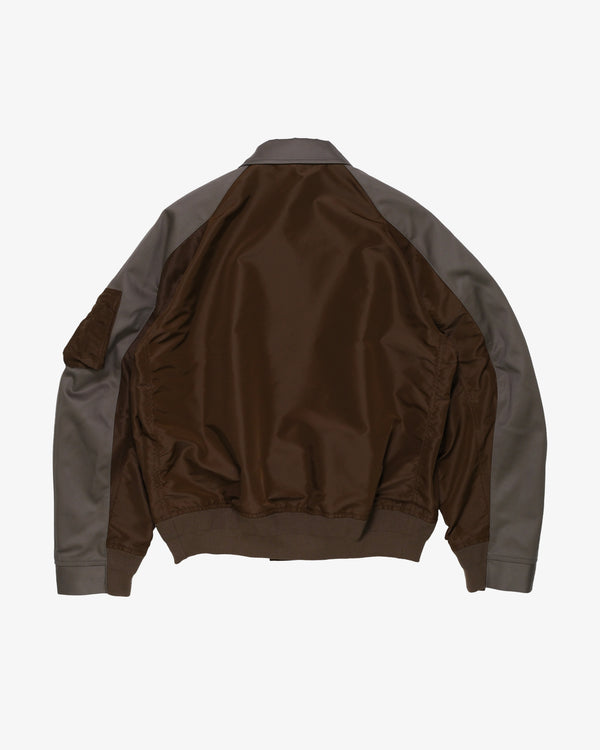 SACAI - Men's Cotton Chino X Nylon Twill Blouson - (Greyish Brown)