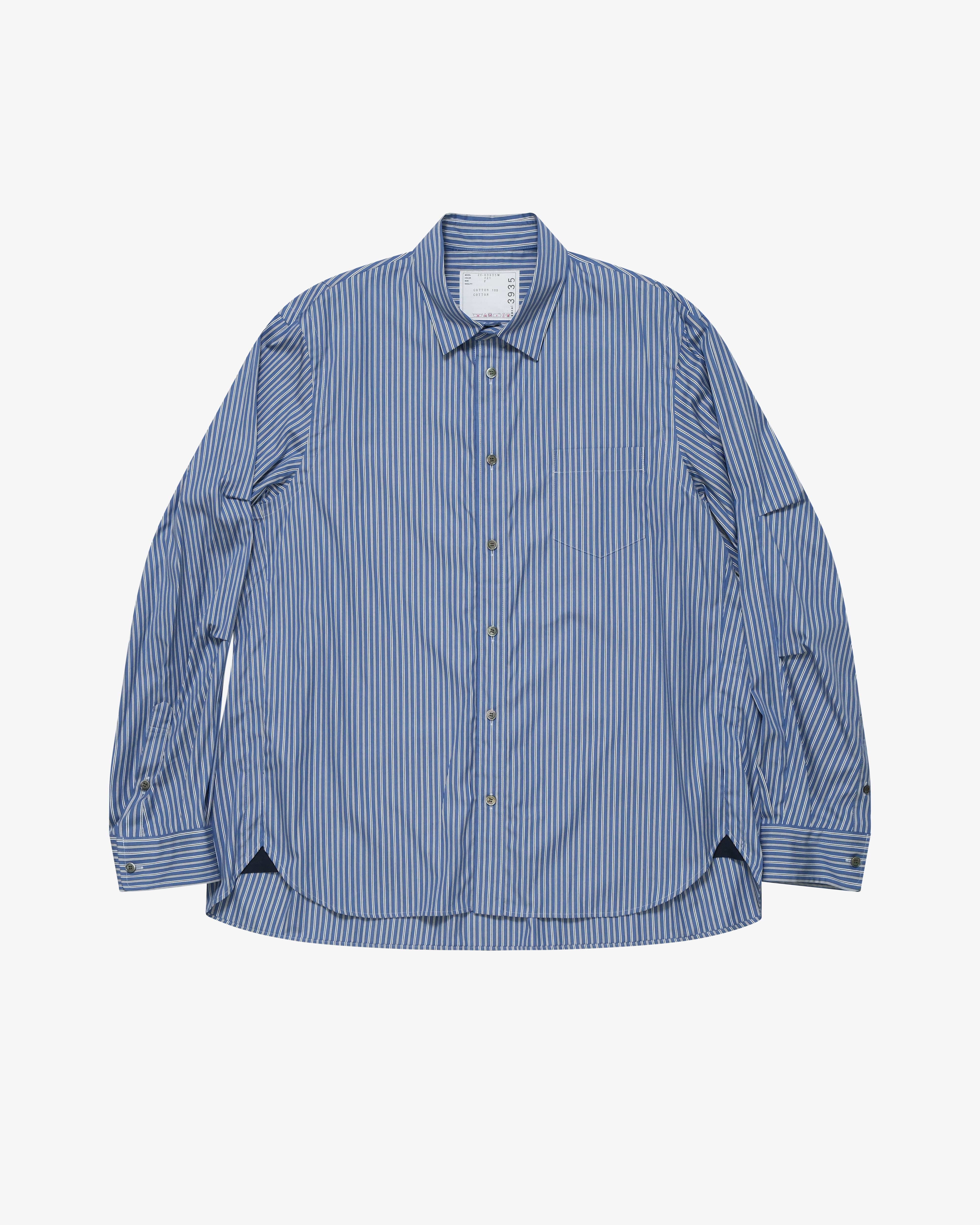 SACAI: Men's Poplin Shirt (Stripes) | DSMS E-SHOP