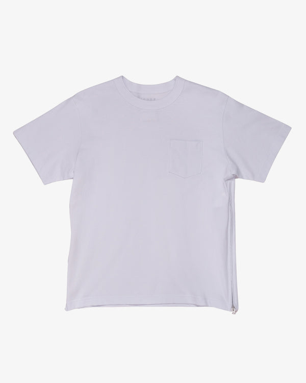 Sacai_SACAI - Men's Side Zip Cotton T Shirt - (White)_TEES