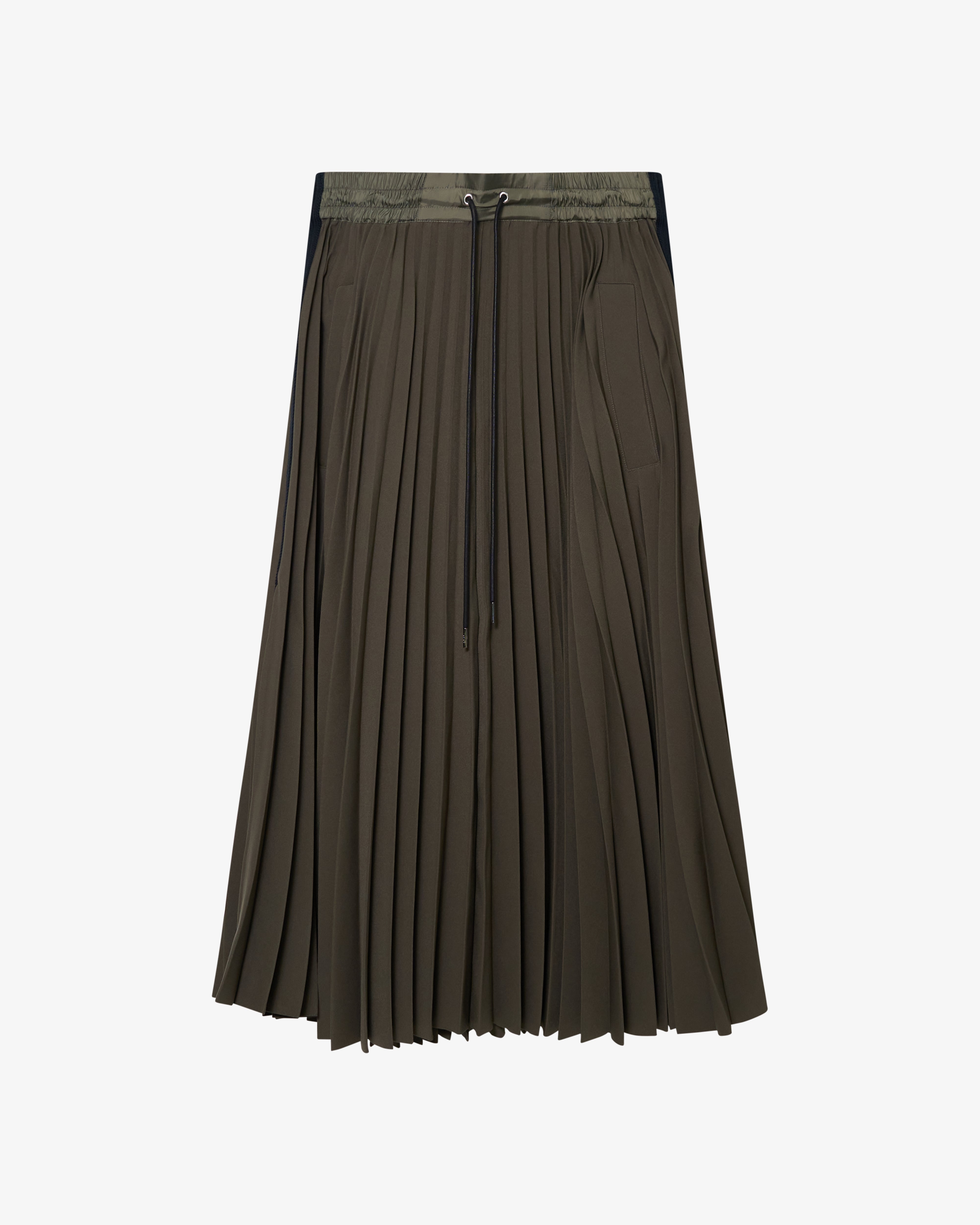 SACAI: Women's Matelasse Twill Skirt (Khaki) | DSMS E-SHOP