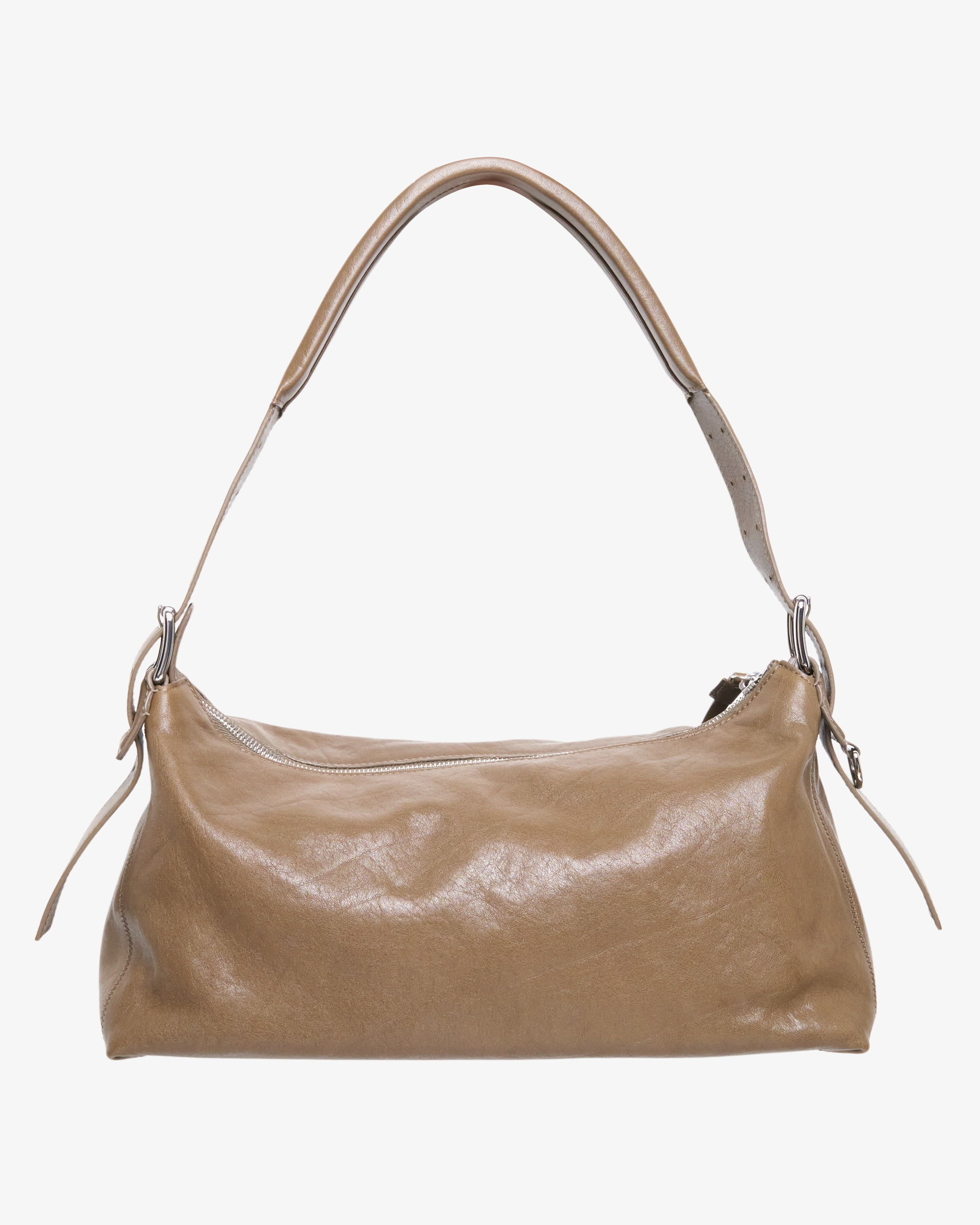 Lemaire: Men's Belted Baguette Bag (Khaki) | DSMS E-SHOP