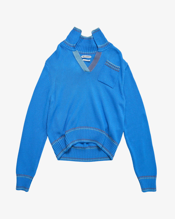 J.W. Anderson - Men's Shrunken Polo Jumper - (Blue)