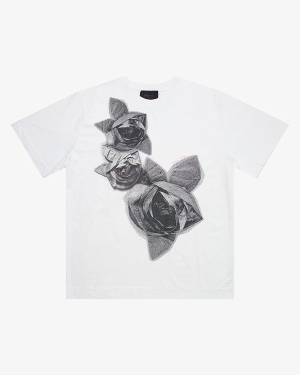 Simone Rocha_SIMONE ROCHA - Men's Rasterised Pressed Rosette Print T-Shirt - (White)_TEES