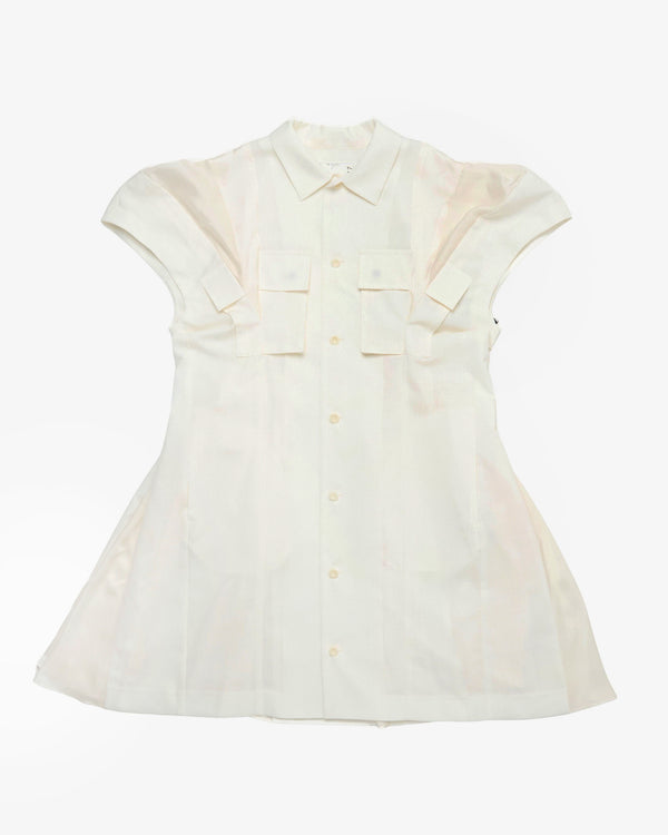 SACAI - Women's Wool Suiting Dress - (Off-White)