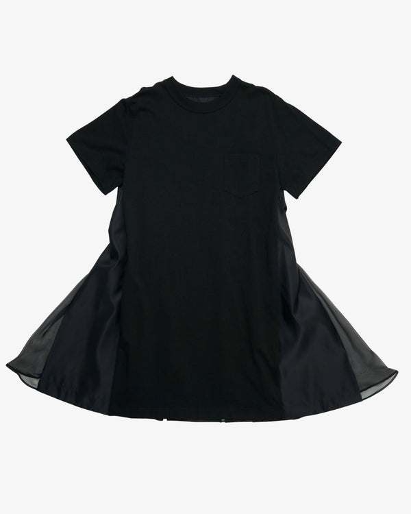 SACAI - Women's Cotton Jersey X Nylon Twill Dress - (Black)