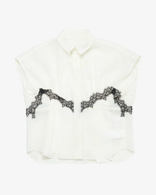 SACAI - Women's Wool Organza Shirt - (Off-White)