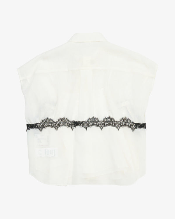 SACAI - Women's Wool Organza Shirt - (Off-White)