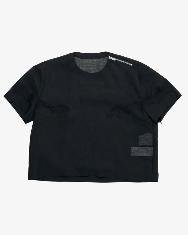 SACAI - Women's Wool Organza Pullover - (Black)