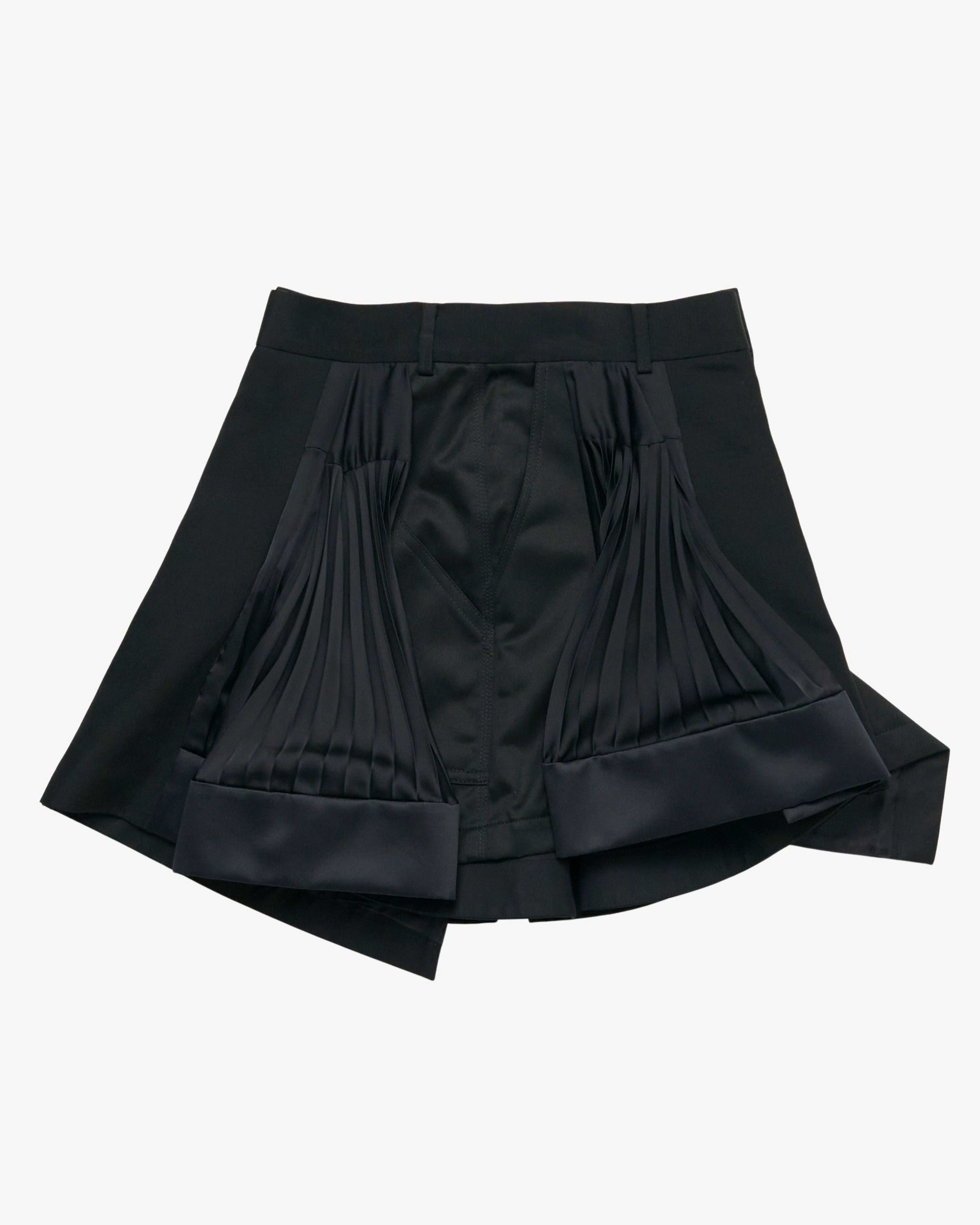 SACAI: Women's Fabric Mix Skirt (Black) | DSMS E-SHOP