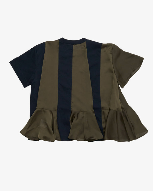 SACAI - Women's Satin X Cotton Jersey T-Shirt - (Multi)