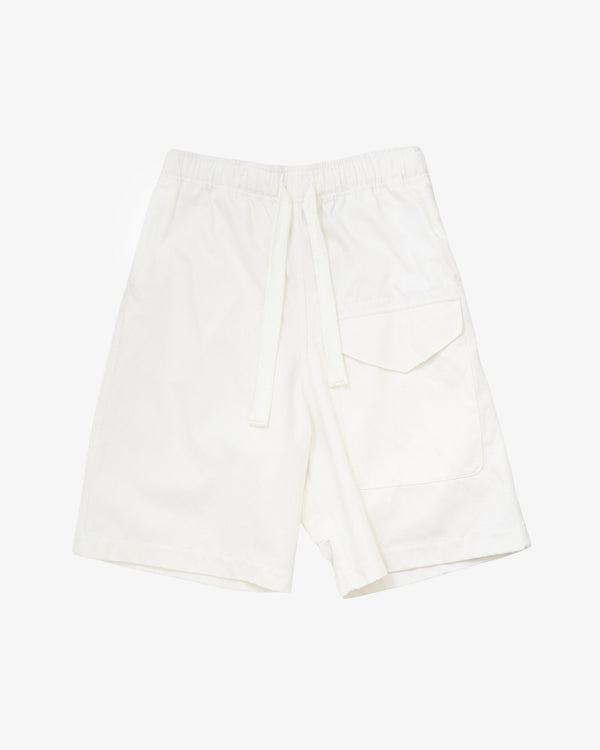 STUDIO NICHOLSON - Men's Patch Pocket Drawstring Short - (White)
