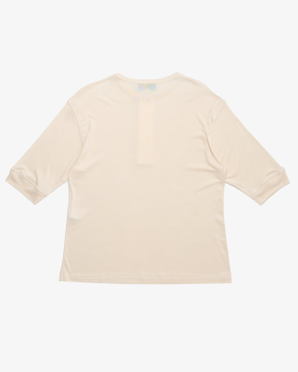 STUDIO NICHOLSON - Women's Jersey Short Sleeve Henley - (Cream)