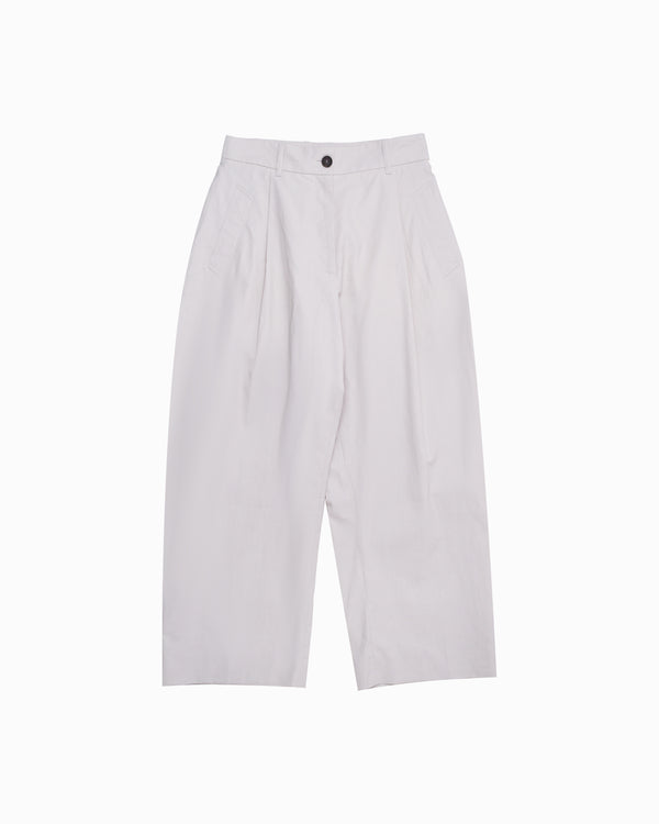 STUDIO NICHOLSON - Women's Pants Single Pleat Curved Leg Pant - (Natural)