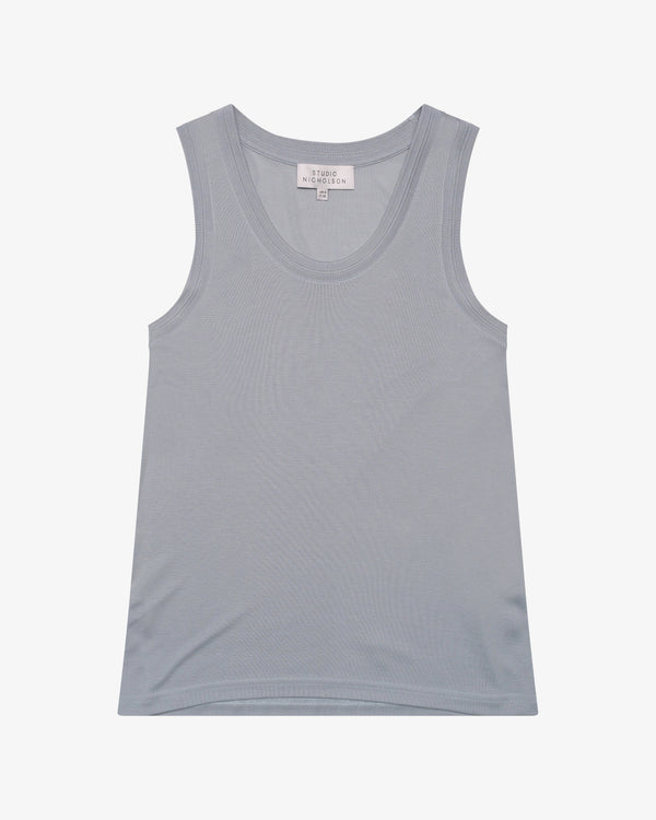STUDIO NICHOLSON - Women's Jersey Scoop Neck Vest - (Light Blue)