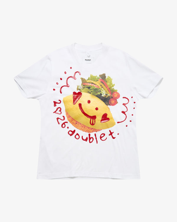 Doublet - Men's Ketchup Message Omurice T-Shirt - (White)