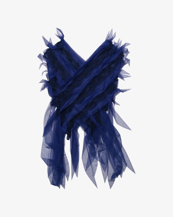 PAULINE DUJANCOURT - Women's Crossbody Feathers HandKnit Top - (Blue)