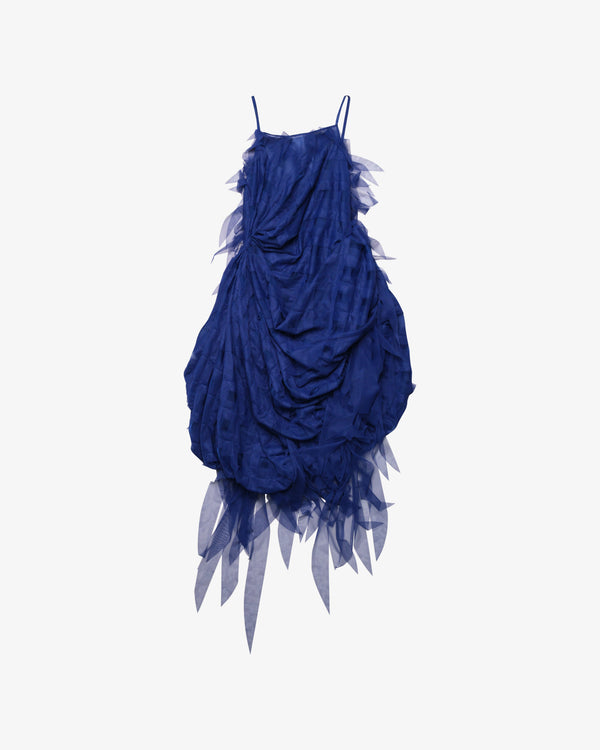 PAULINE DUJANCOURT - Women's Tulle Argyle Textile Egg Dress - (Blue)