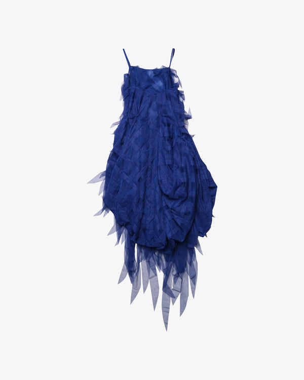 PAULINE DUJANCOURT - Women's Tulle Argyle Textile Egg Dress - (Blue)