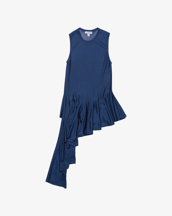 ALAÏA - Women's Asym Godet Top - (Denim)