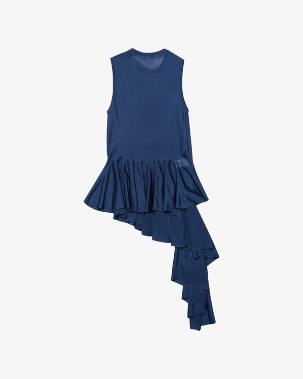 ALAÏA - Women's Asym Godet Top - (Denim)